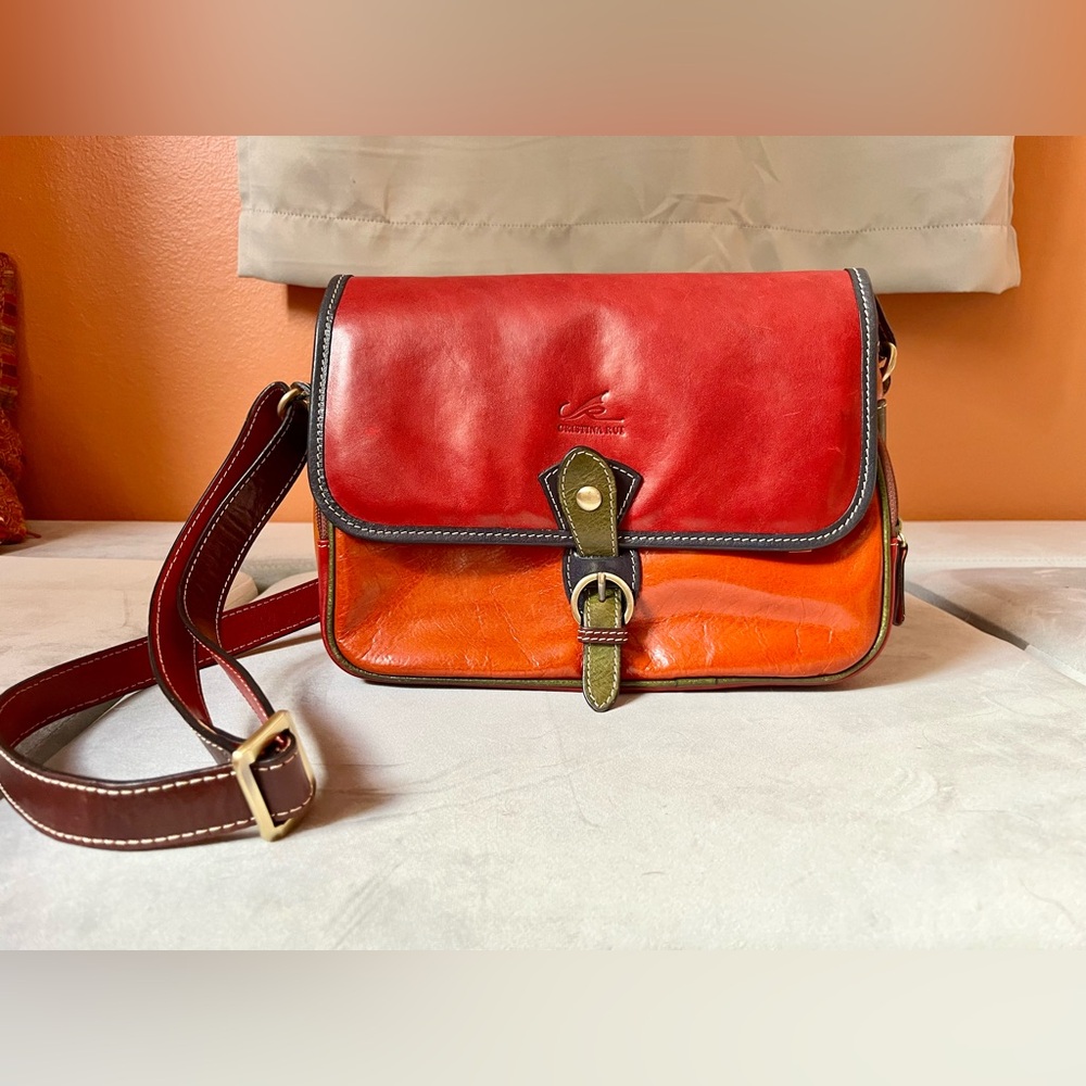 SOLD!!! Cristina Rui Italian Genuine Leather Multicolor Crossbody Bag
